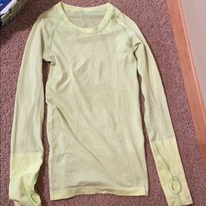 Lulu lemon neon green/yellow long sleeve